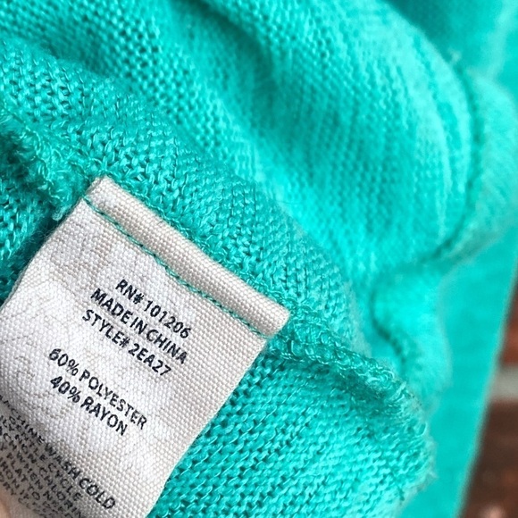 Soft Surroundings Womens Meidum Turquoise Mint  Zipper Back Long Sleeve Top - Picture 8 of 11